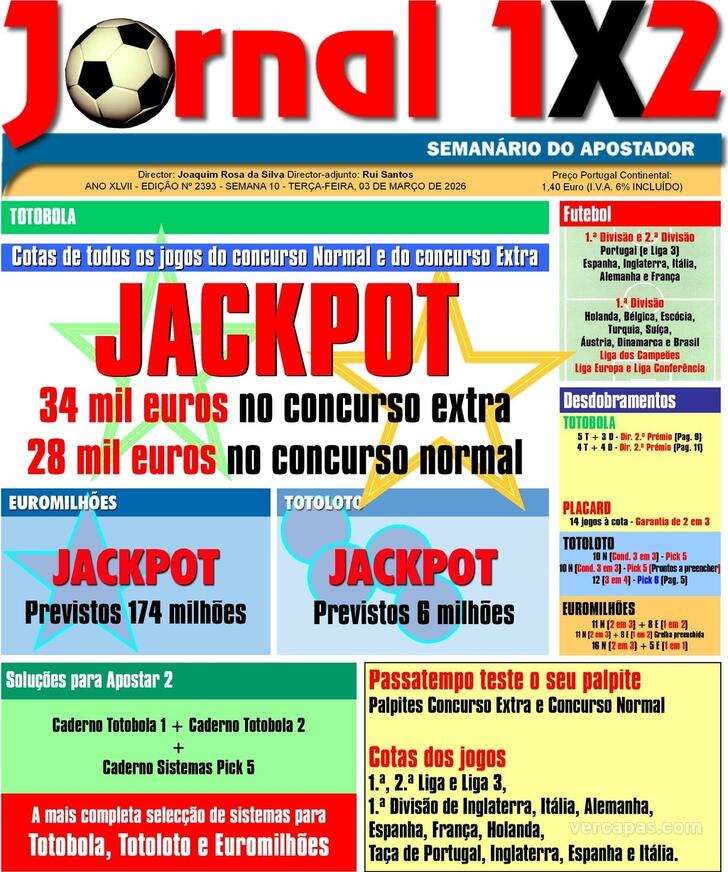 Capa Jornal 1X2 - 2026-03-03