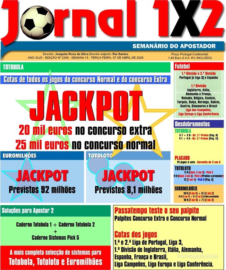 Capa Jornal 1X2 - 2026-04-07