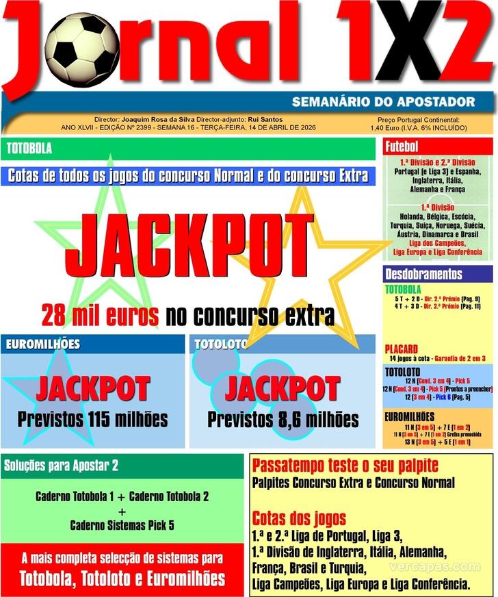 Capa Jornal 1X2 - 2026-04-14
