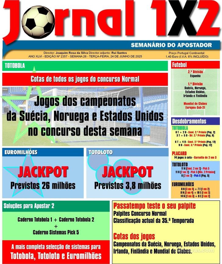 Capa Jornal 1X2 - 2025-06-24
