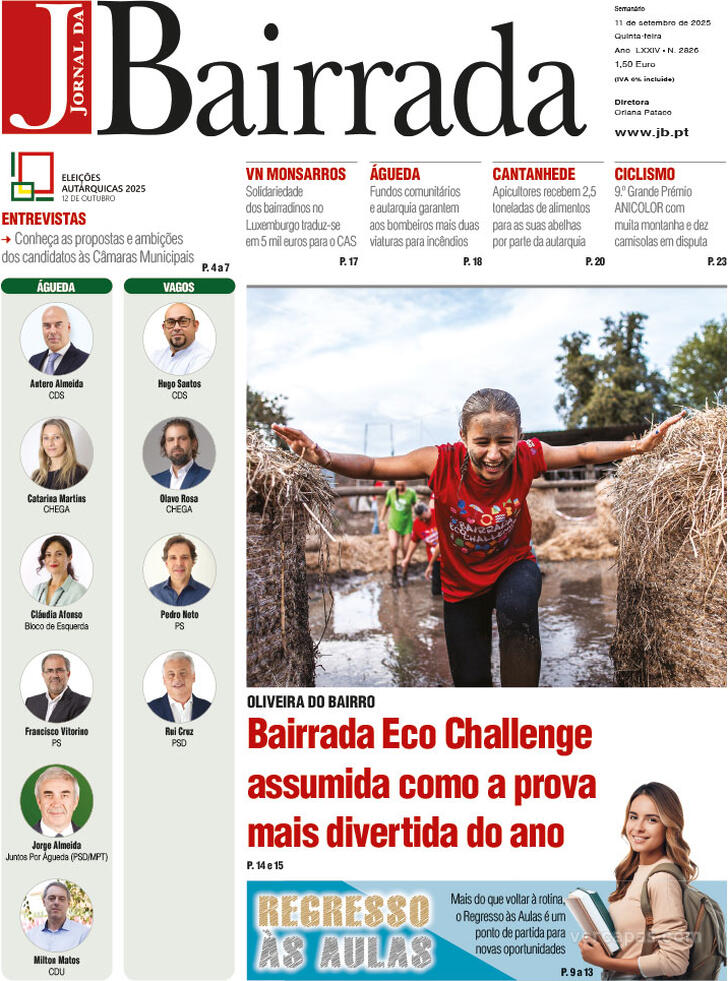 Capa Jornal da Bairrada - 2025-09-10