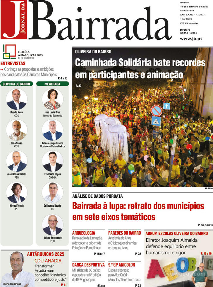Capa Jornal da Bairrada - 2025-09-24