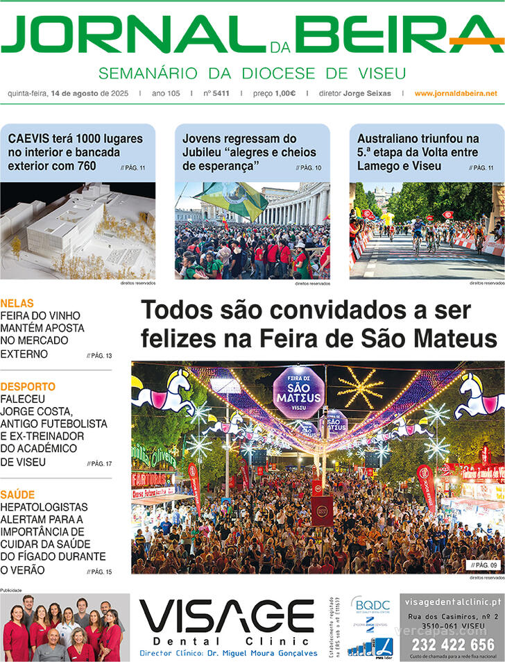 Capa Jornal da Beira - 2025-08-14