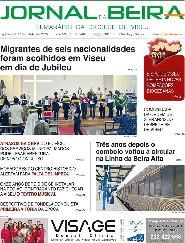 Capa Jornal da Beira - 2025-10-01