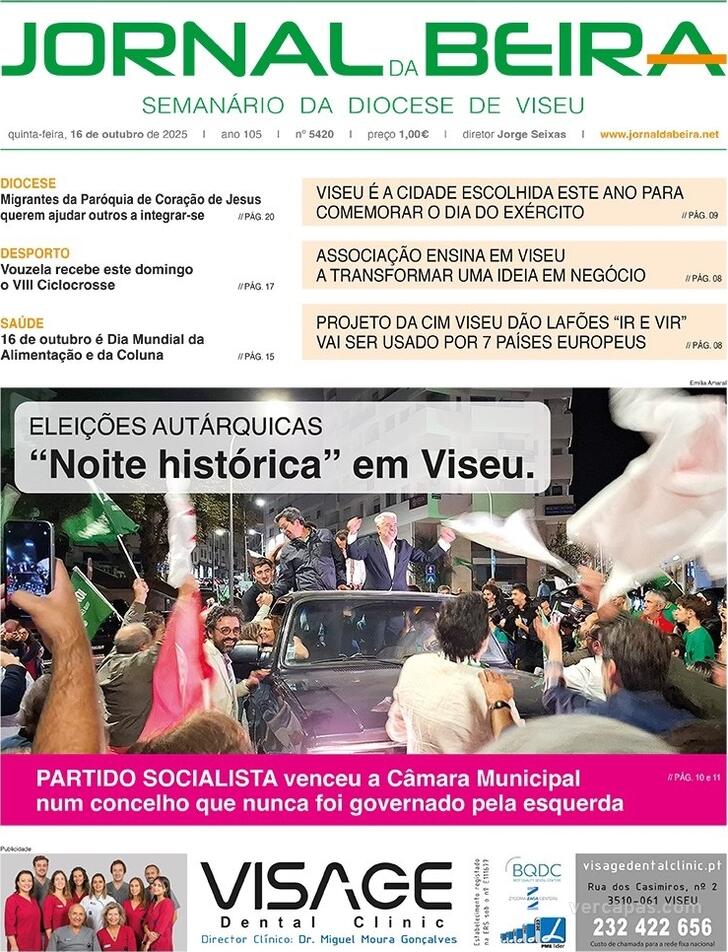 Capa Jornal da Beira - 2025-10-16