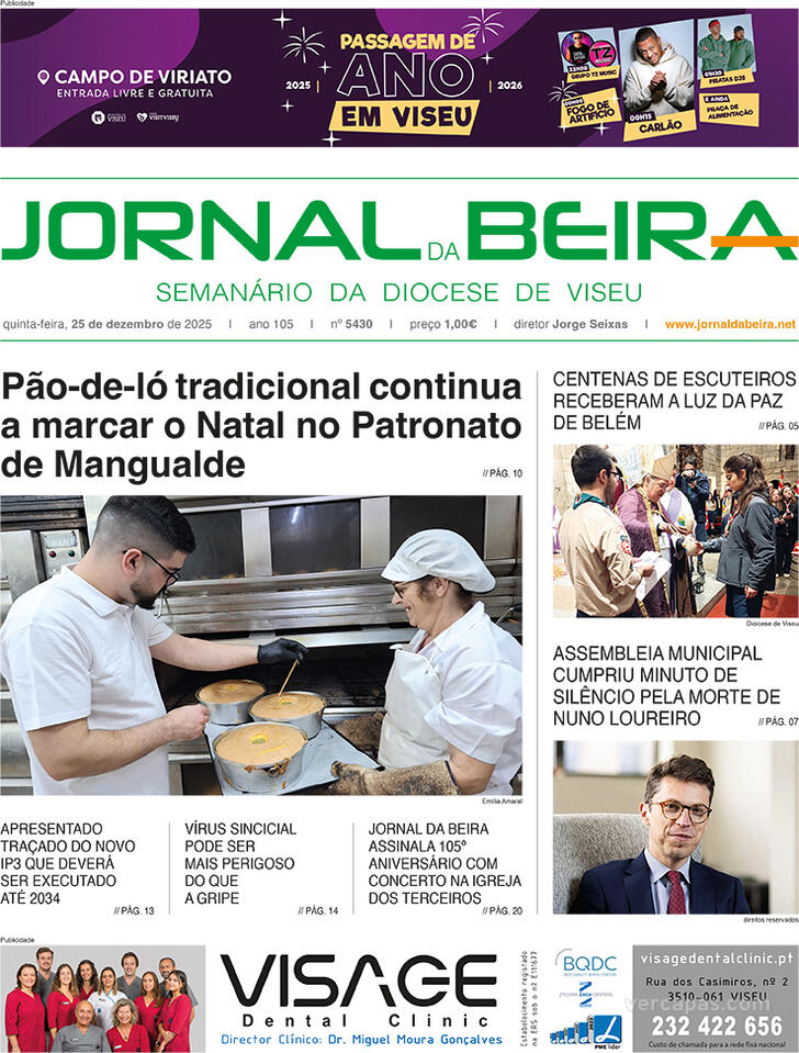 Capa Jornal da Beira - 2025-12-25
