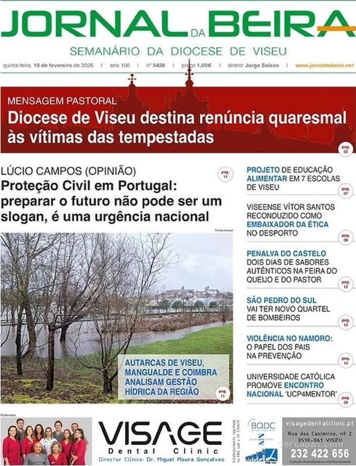 Capa Jornal da Beira - 2026-02-19