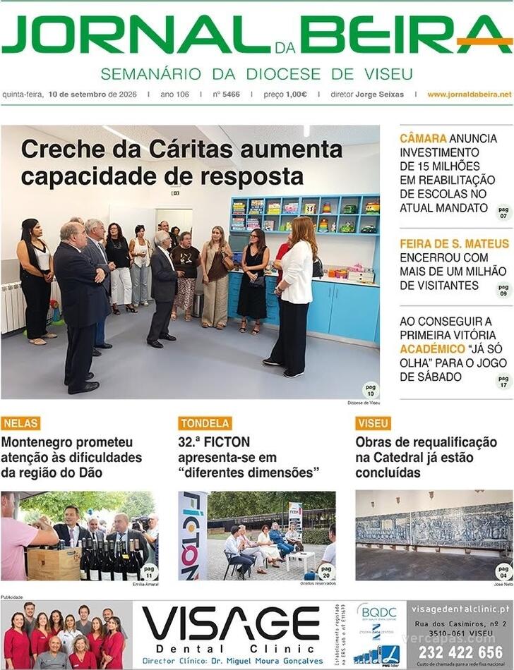 Capa Jornal da Beira - 2026-09-10