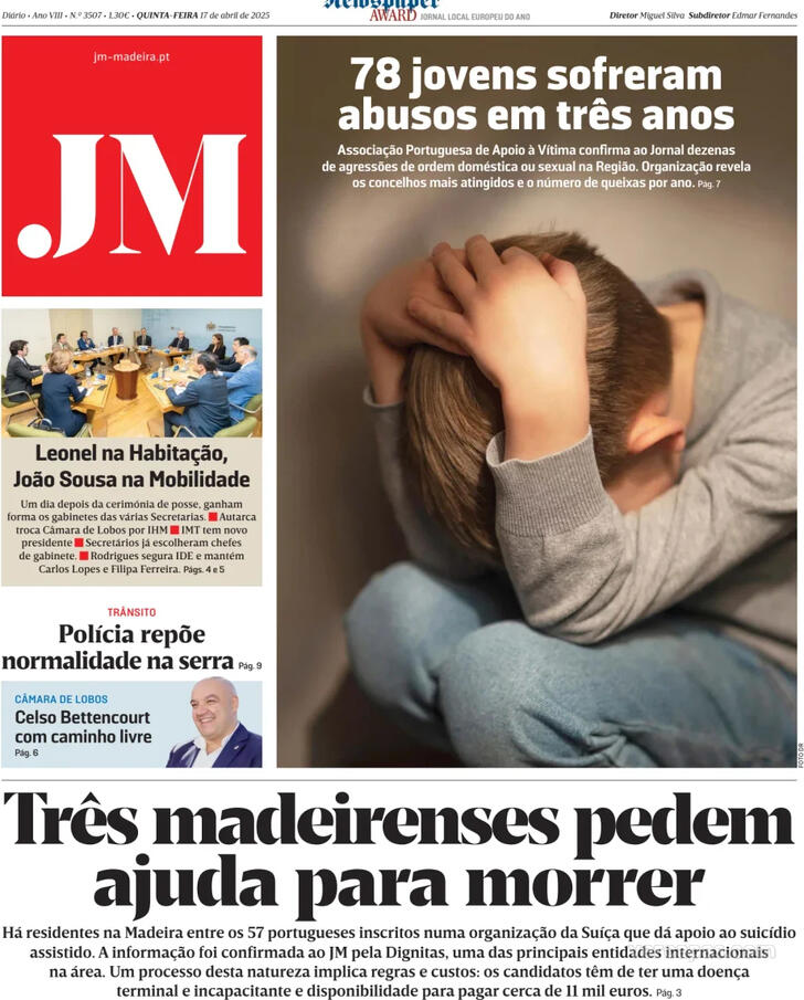 Capa Jornal da Madeira - 2025-04-17