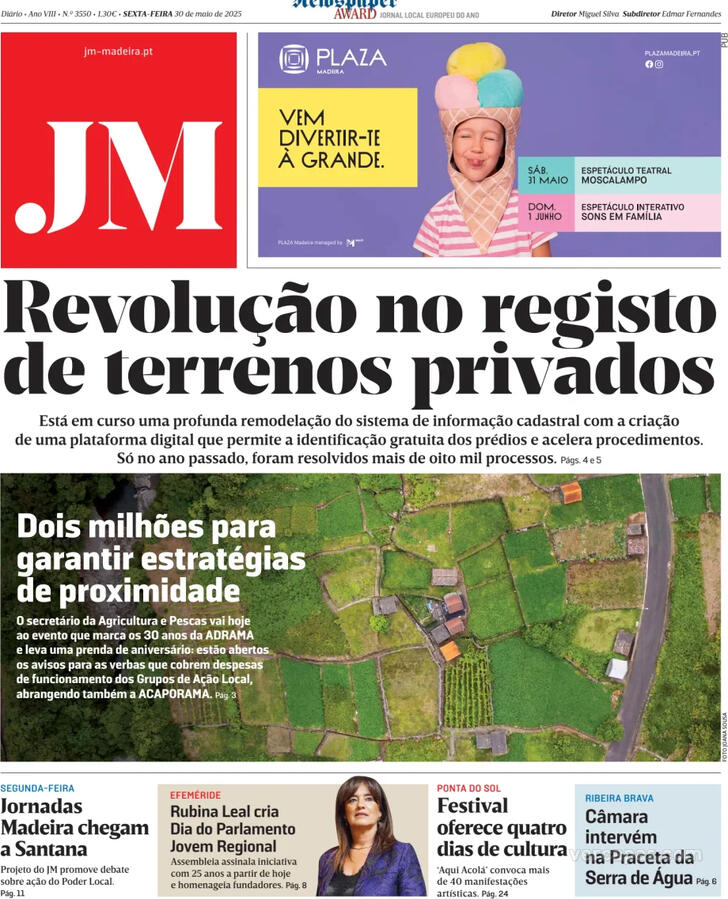 Capa Jornal da Madeira - 2025-05-30