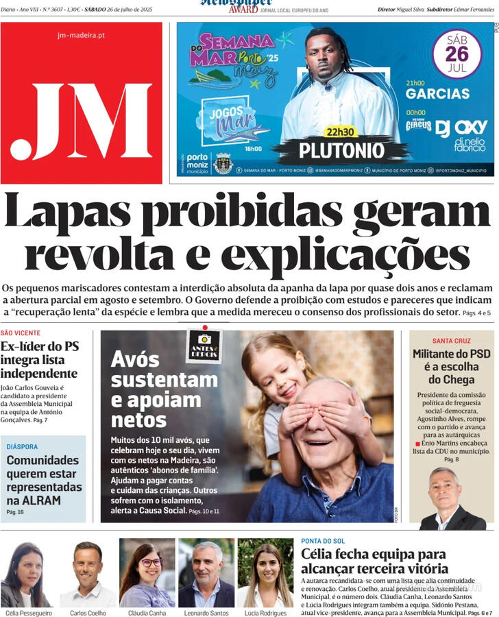 Capa Jornal da Madeira - 2025-07-26