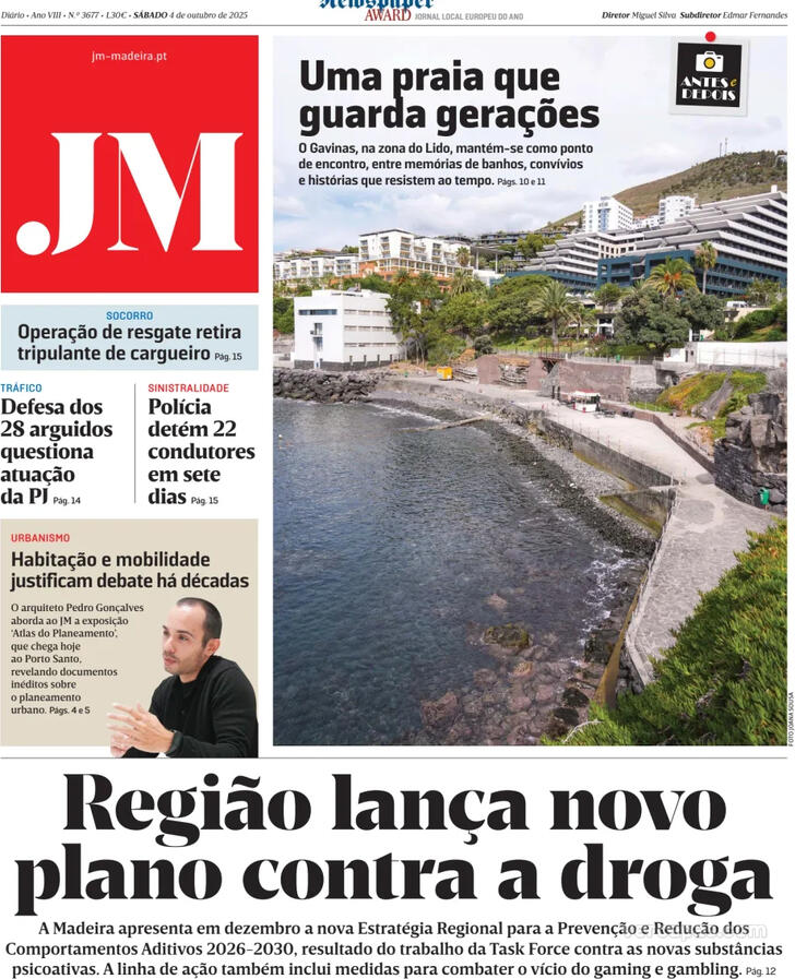 Capa Jornal da Madeira - 2025-10-04