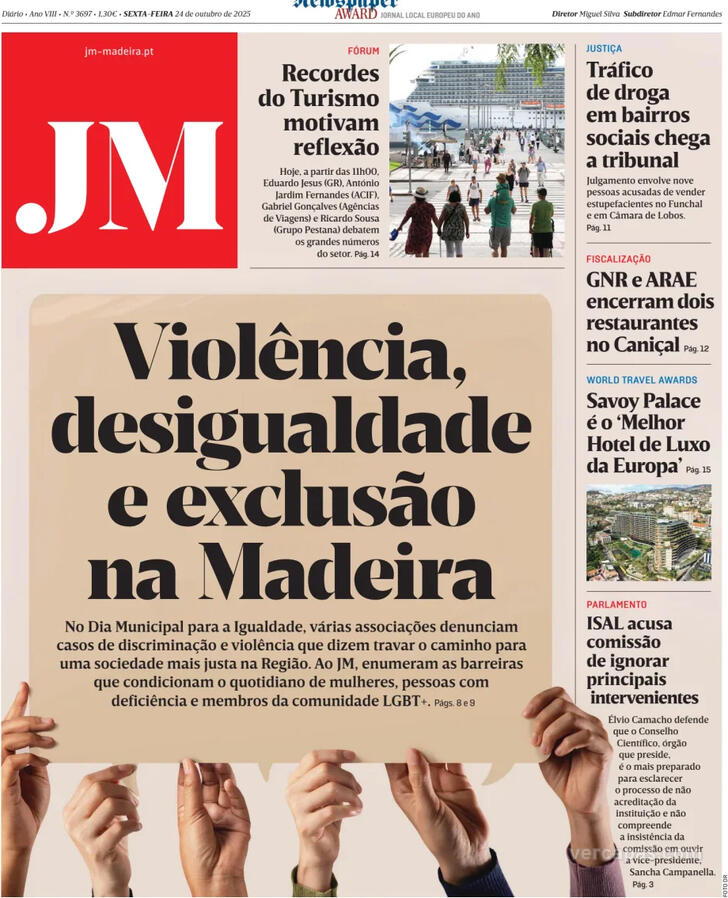Capa Jornal da Madeira - 2025-10-24