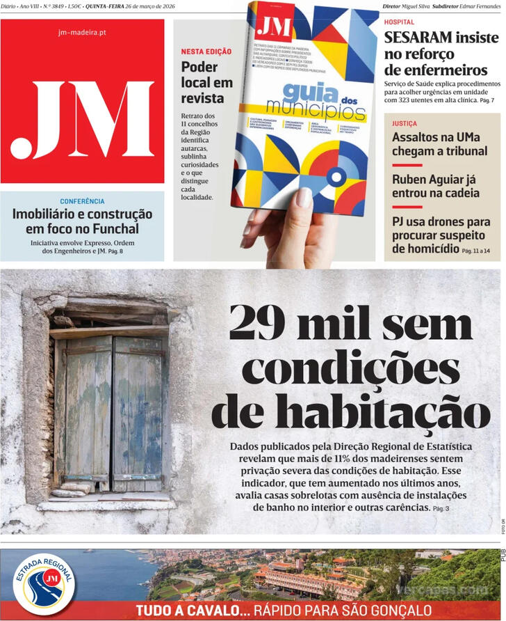 Capa Jornal da Madeira - 2026-03-26