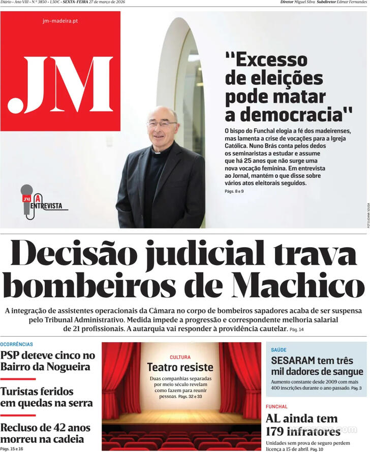 Capa Jornal da Madeira - 2026-03-27