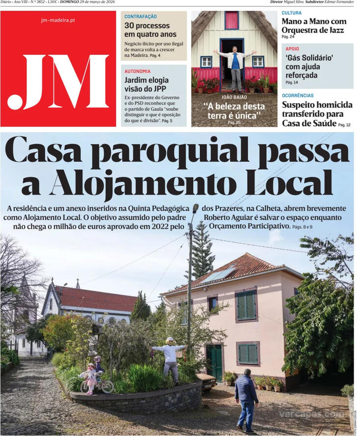 Capa Jornal da Madeira - 2026-03-29