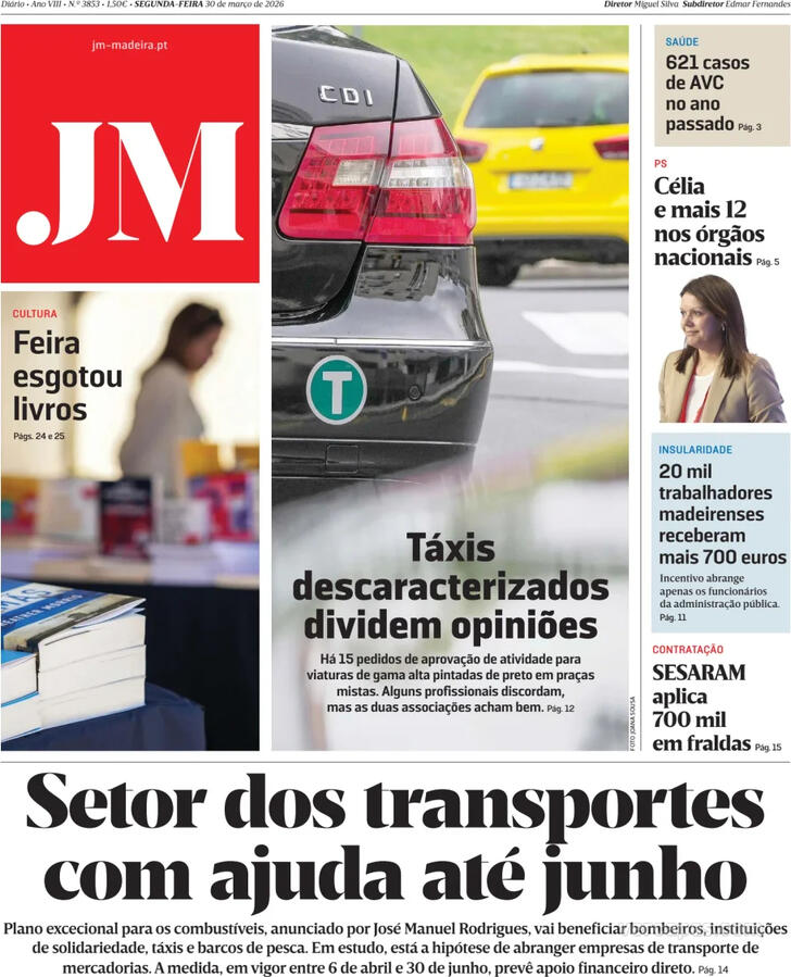 Capa Jornal da Madeira - 2026-03-30