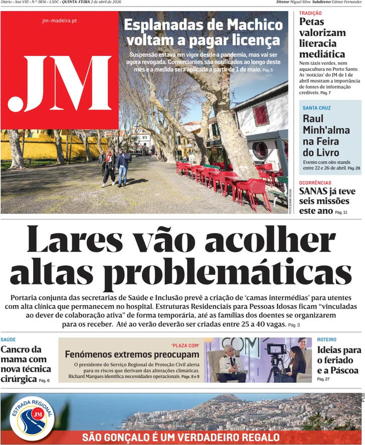 Capa Jornal da Madeira - 2026-04-02