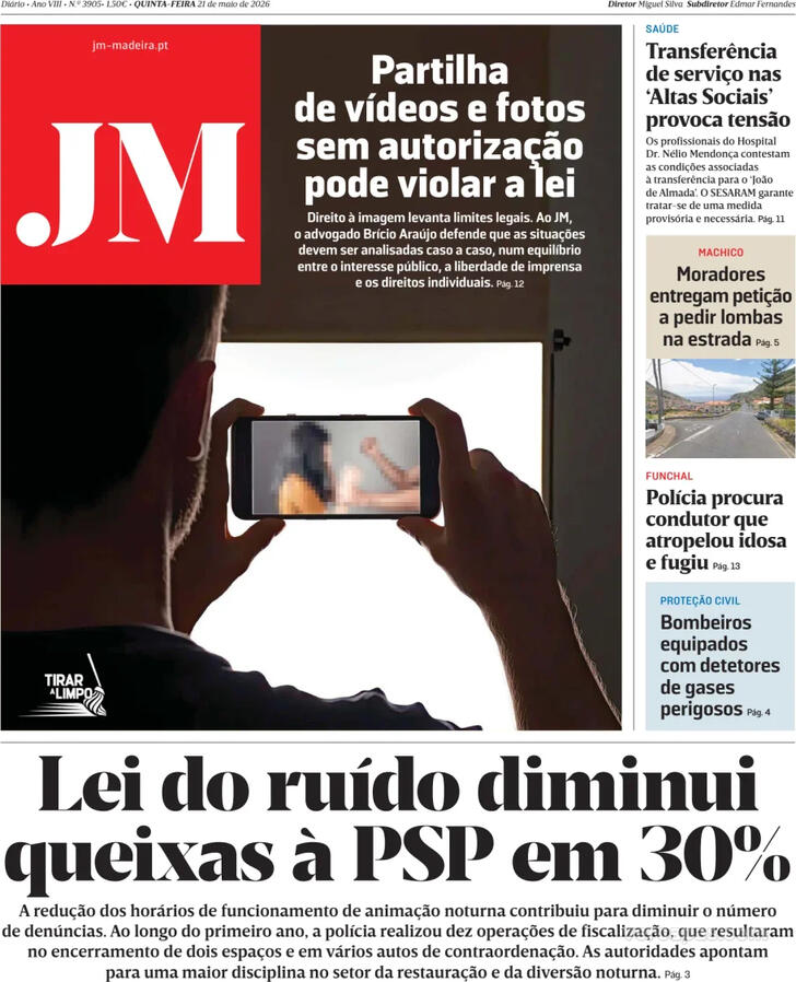 Capa Jornal da Madeira - 2026-05-21