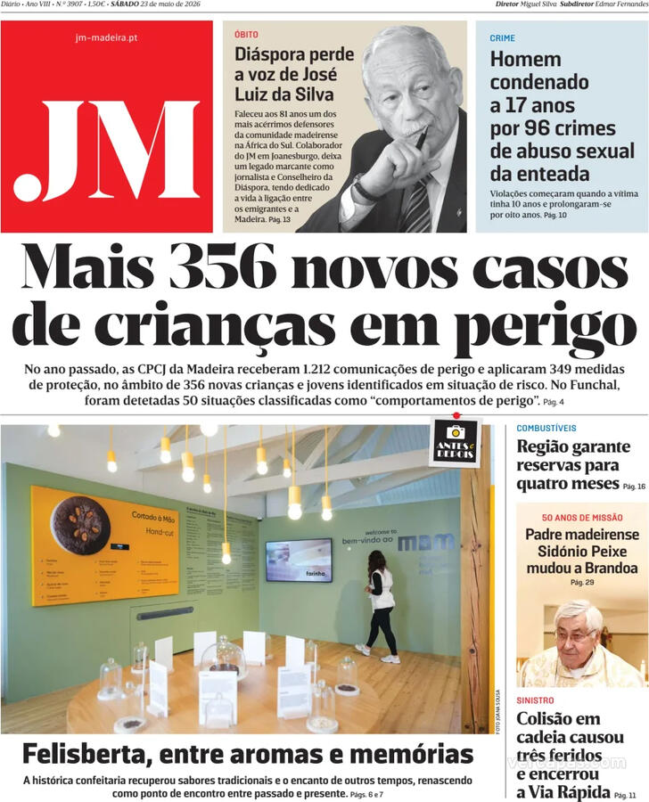 Capa Jornal da Madeira - 2026-05-23