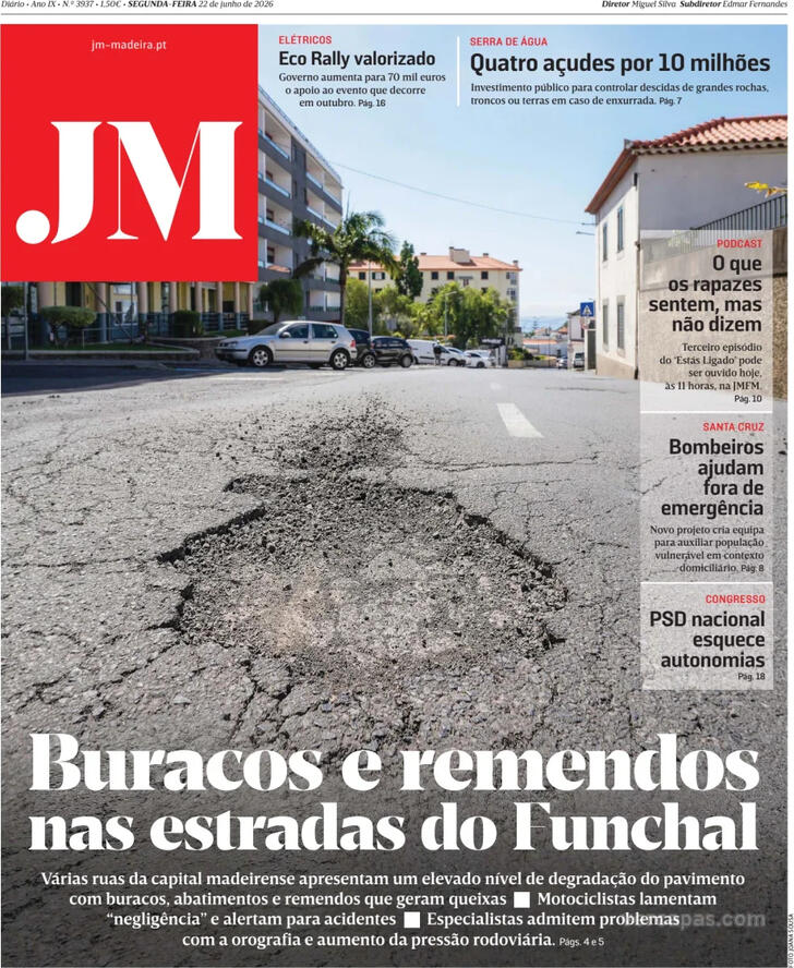Capa Jornal da Madeira - 2026-06-22