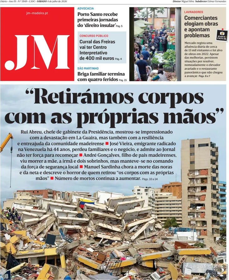 Capa Jornal da Madeira - 2026-07-04