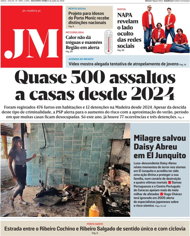 Capa Jornal da Madeira - 2026-07-06