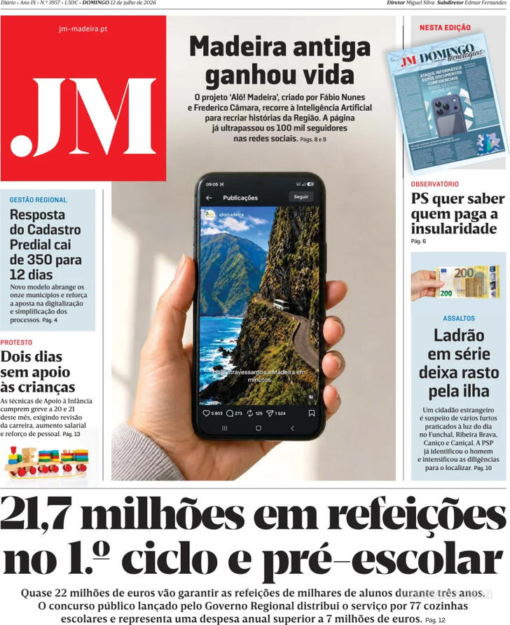 Capa Jornal da Madeira - 2026-07-12