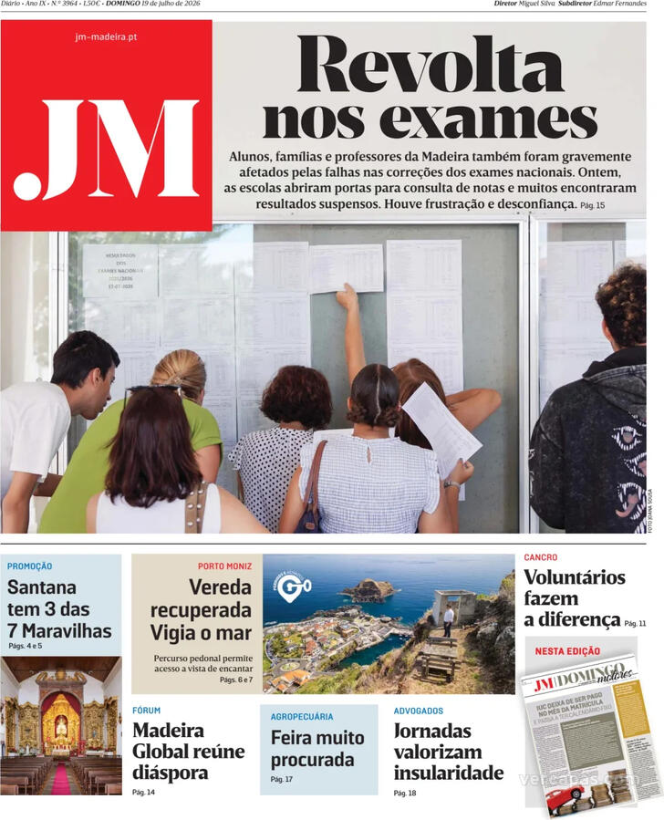 Capa Jornal da Madeira - 2026-07-19