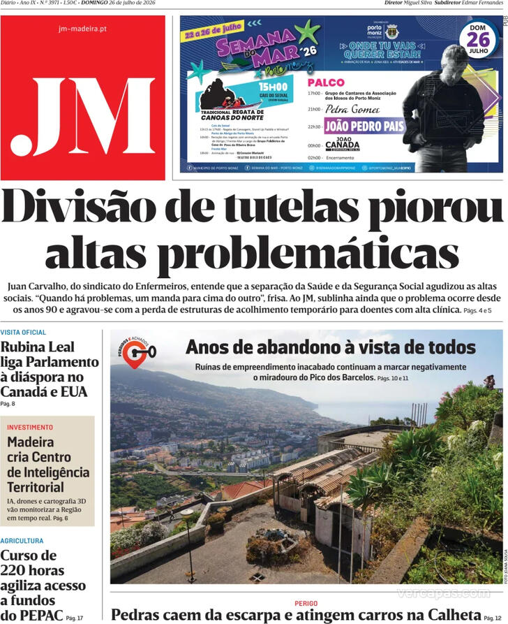 Capa Jornal da Madeira - 2026-07-26