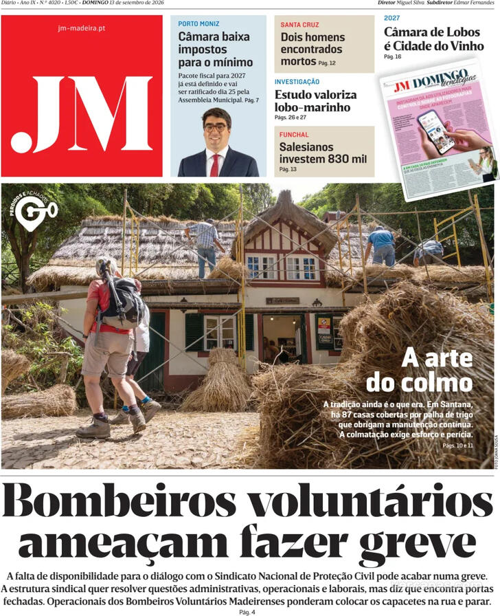 Capa Jornal da Madeira - 2026-09-13