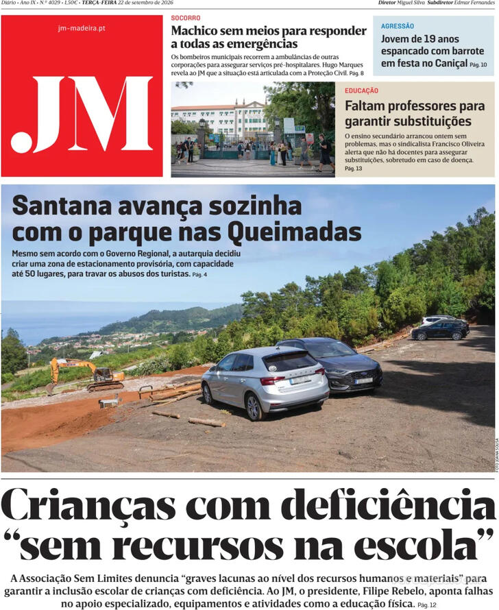 Capa Jornal da Madeira - 2026-09-22