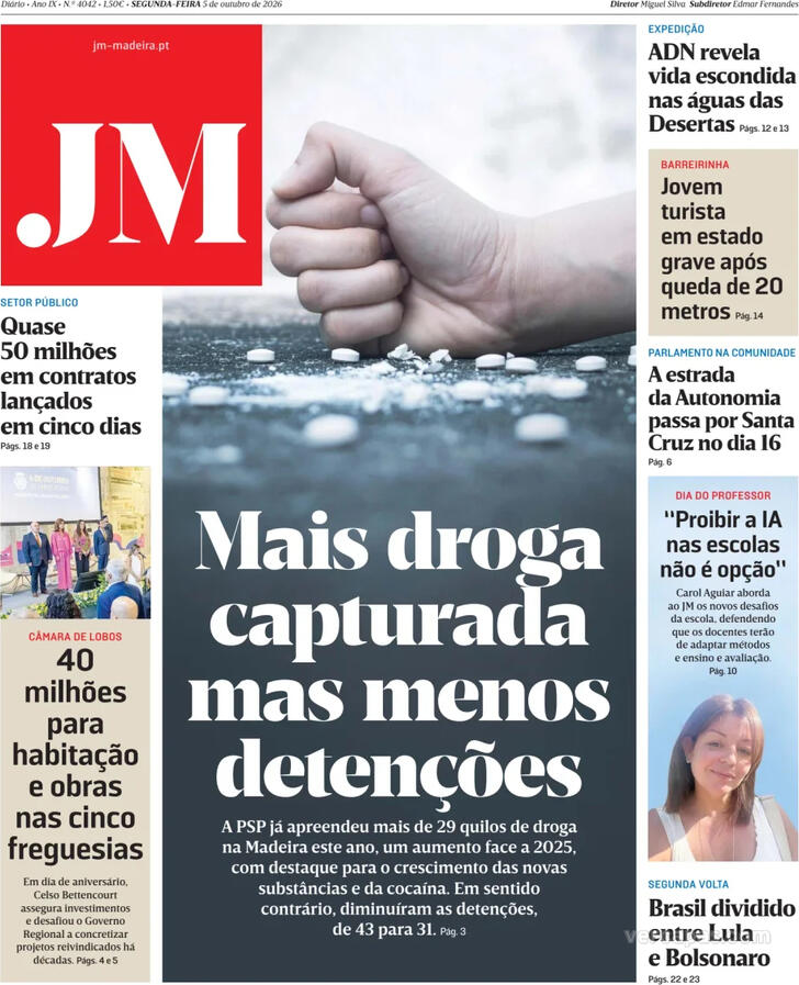 Capa Jornal da Madeira - 2026-10-05