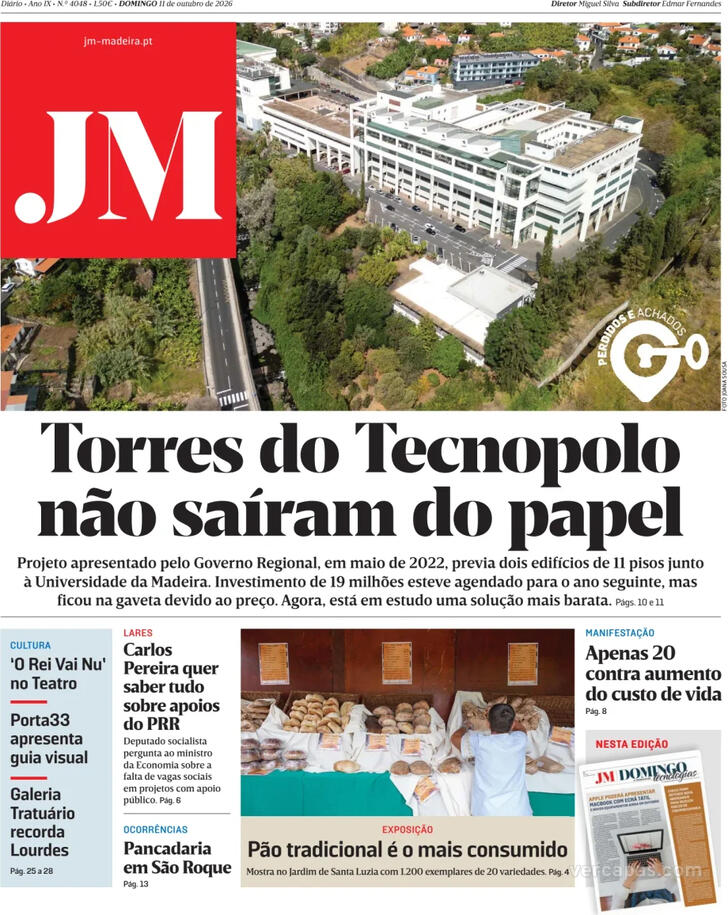 Capa Jornal da Madeira - 2026-10-11