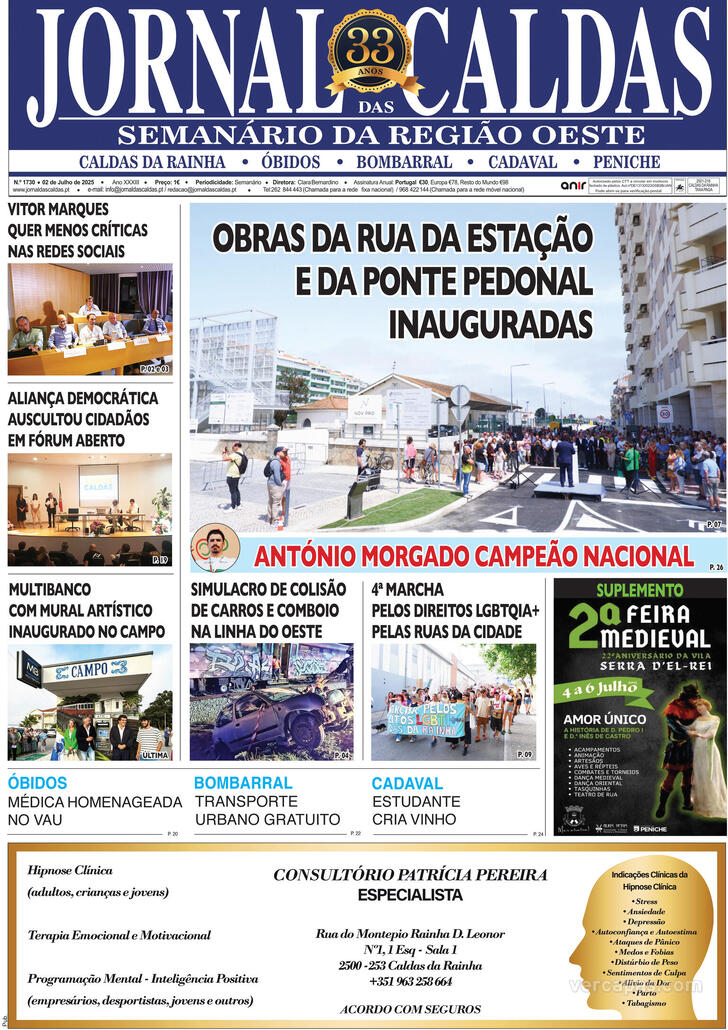 Capa Jornal das Caldas - 2025-07-03