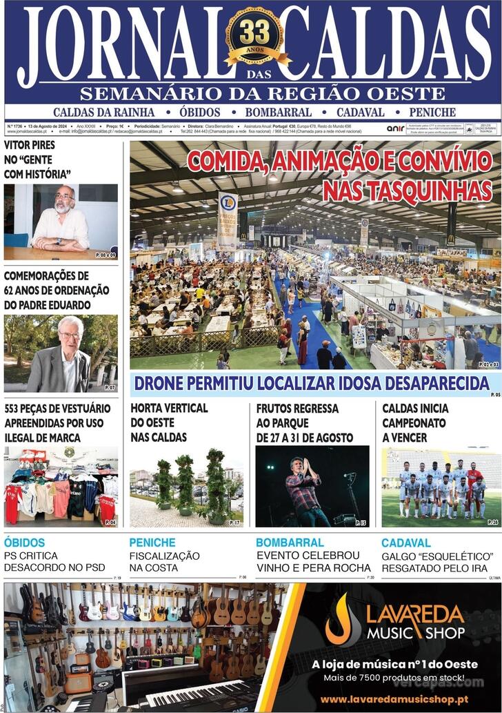 Capa Jornal das Caldas - 2025-08-14