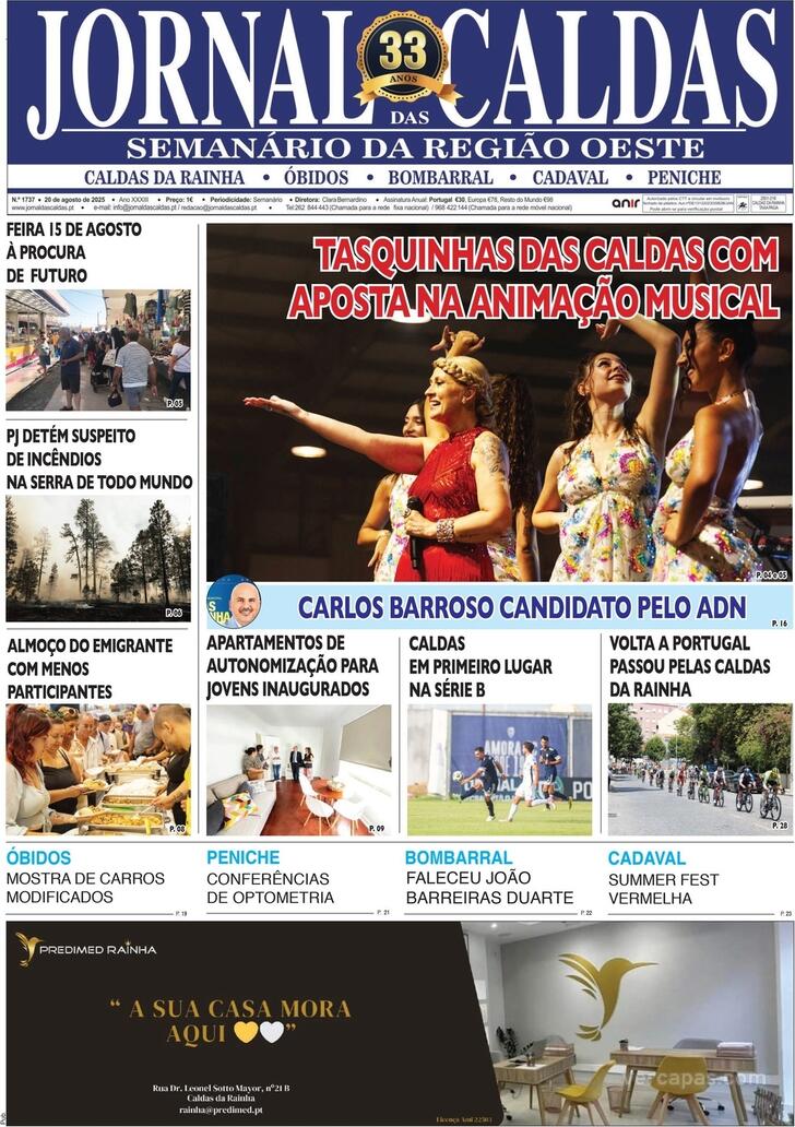 Capa Jornal das Caldas - 2025-08-21