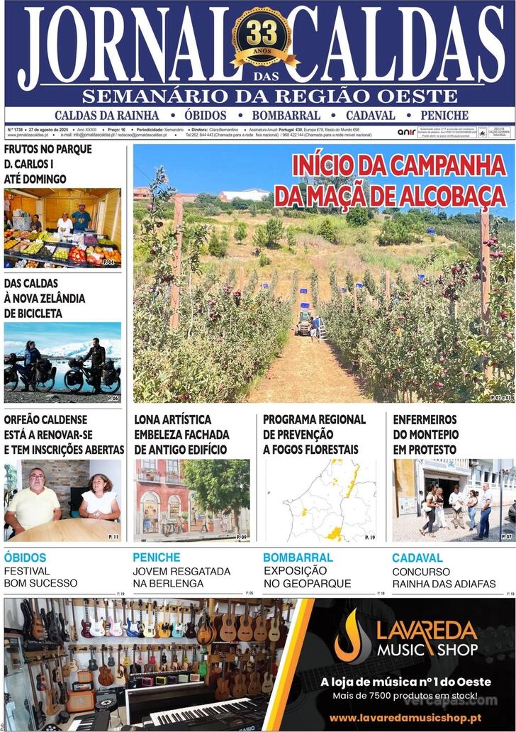 Capa Jornal das Caldas - 2025-08-28