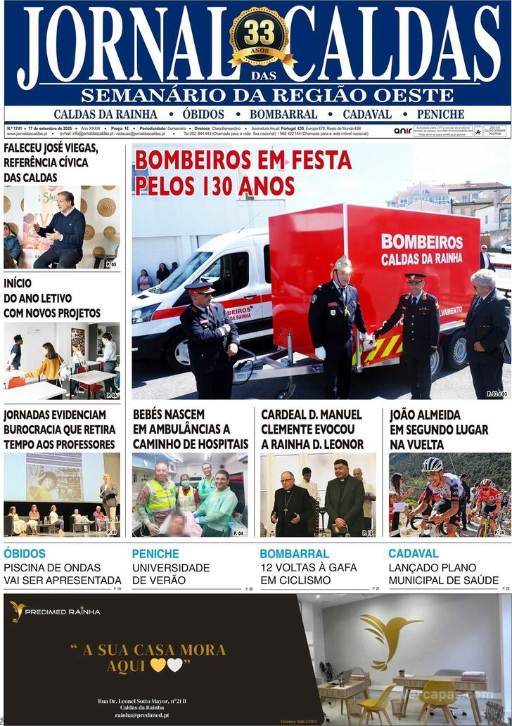 Capa Jornal das Caldas - 2025-09-18