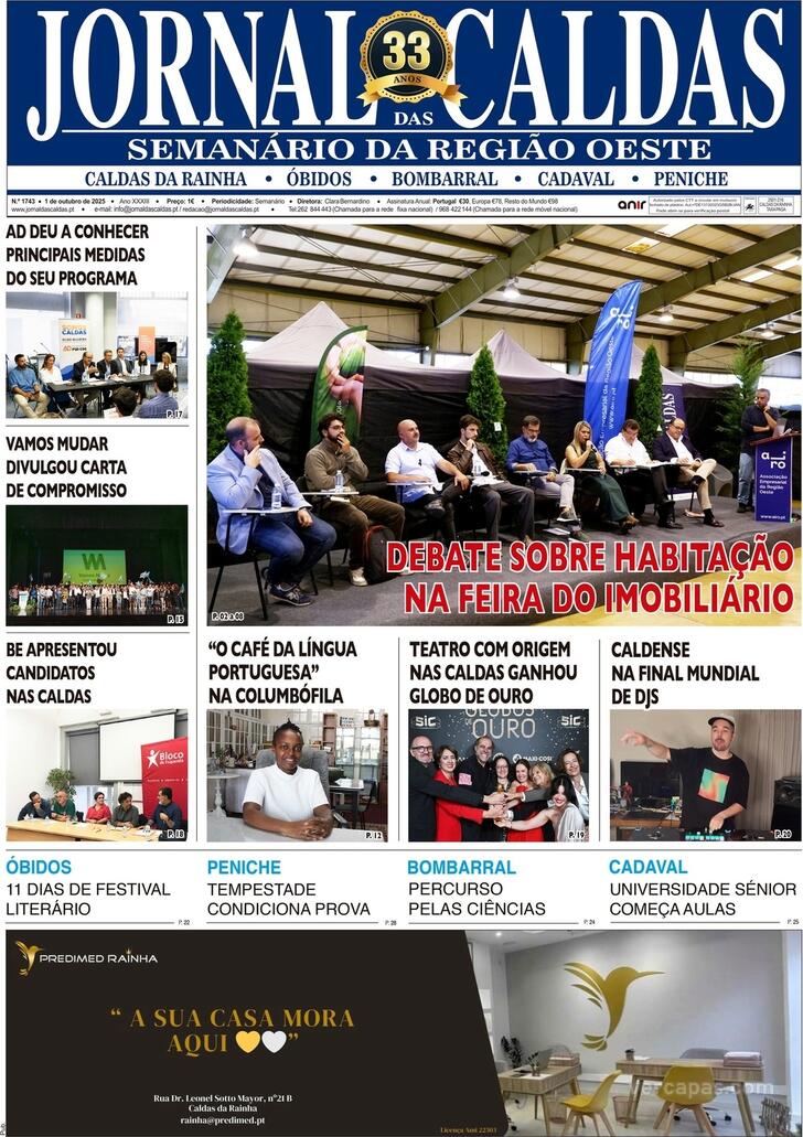 Capa Jornal das Caldas - 2025-10-02