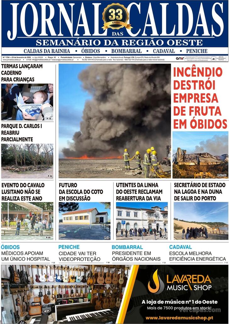 Capa Jornal das Caldas - 2026-02-25