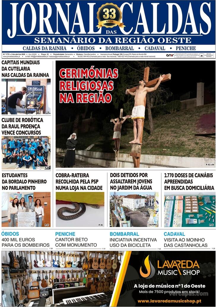 Capa Jornal das Caldas - 2026-04-09