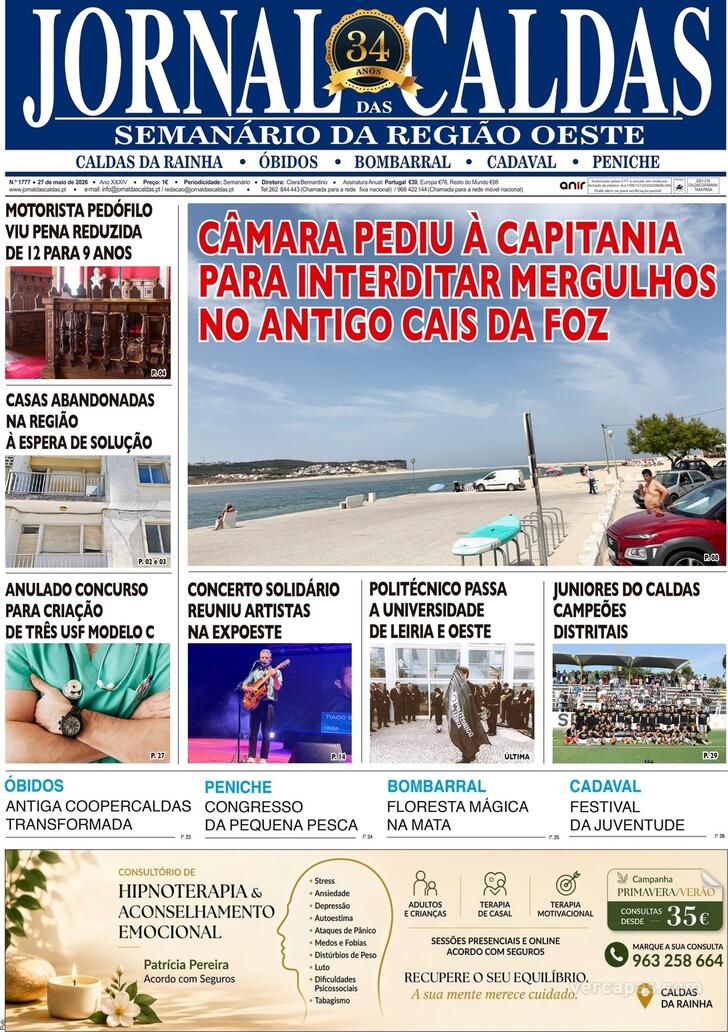 Capa Jornal das Caldas - 2026-05-28