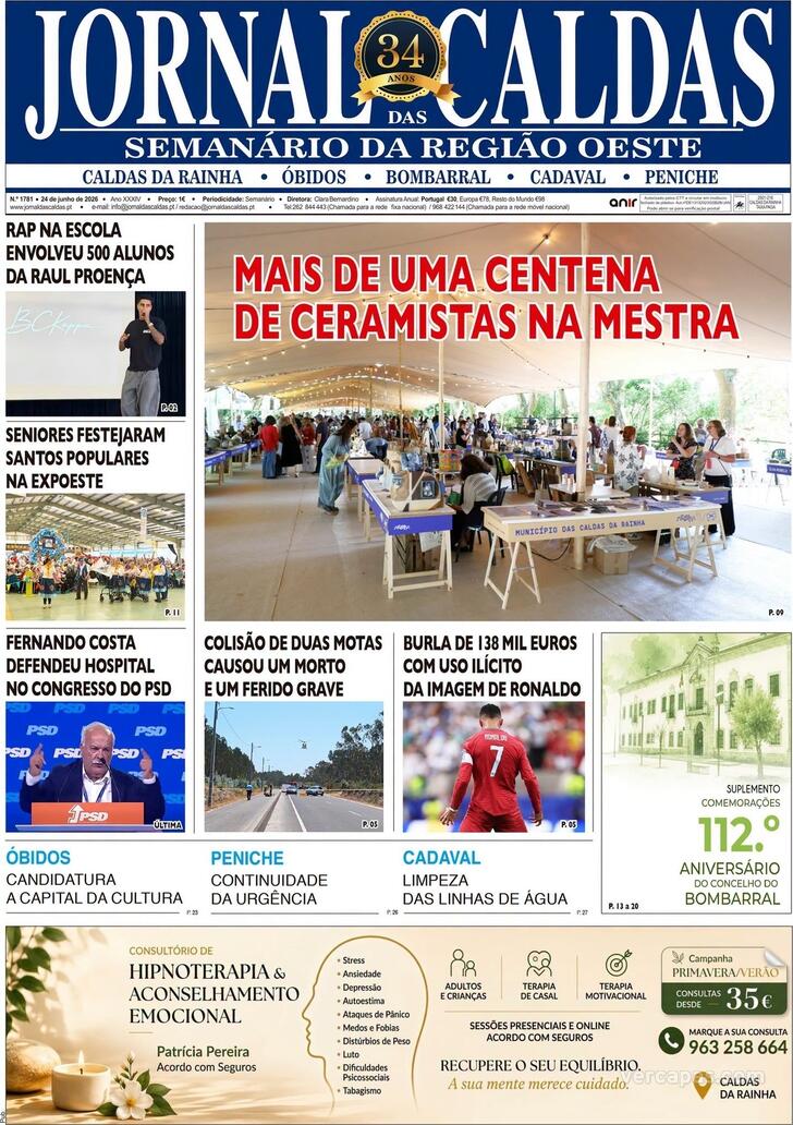 Capa Jornal das Caldas - 2026-06-25
