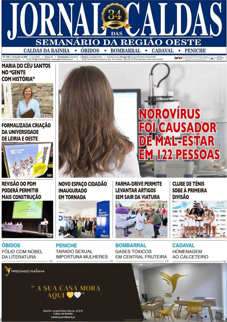 Capa Jornal das Caldas - 2026-07-16