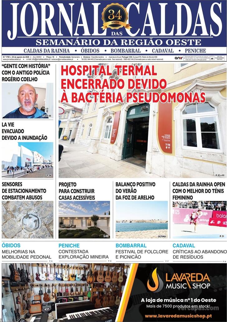 Capa Jornal das Caldas - 2026-08-27