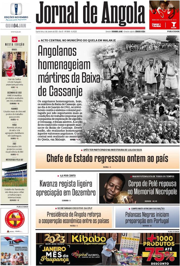 Capa Jornal De Angola De 2023 01 04 