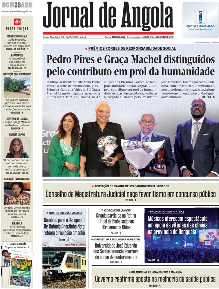 Capa Jornal de Angola - 2026-04-26