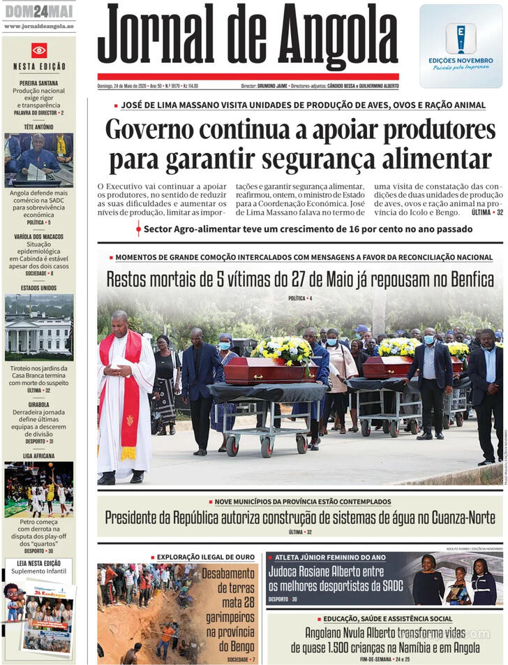 Capa Jornal de Angola - 2026-05-24