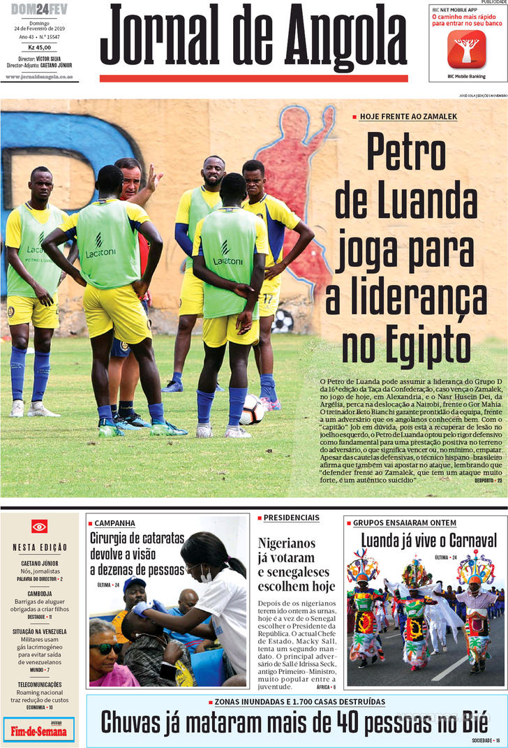 Capa Jornal De Angola De 2019 02 24 8709